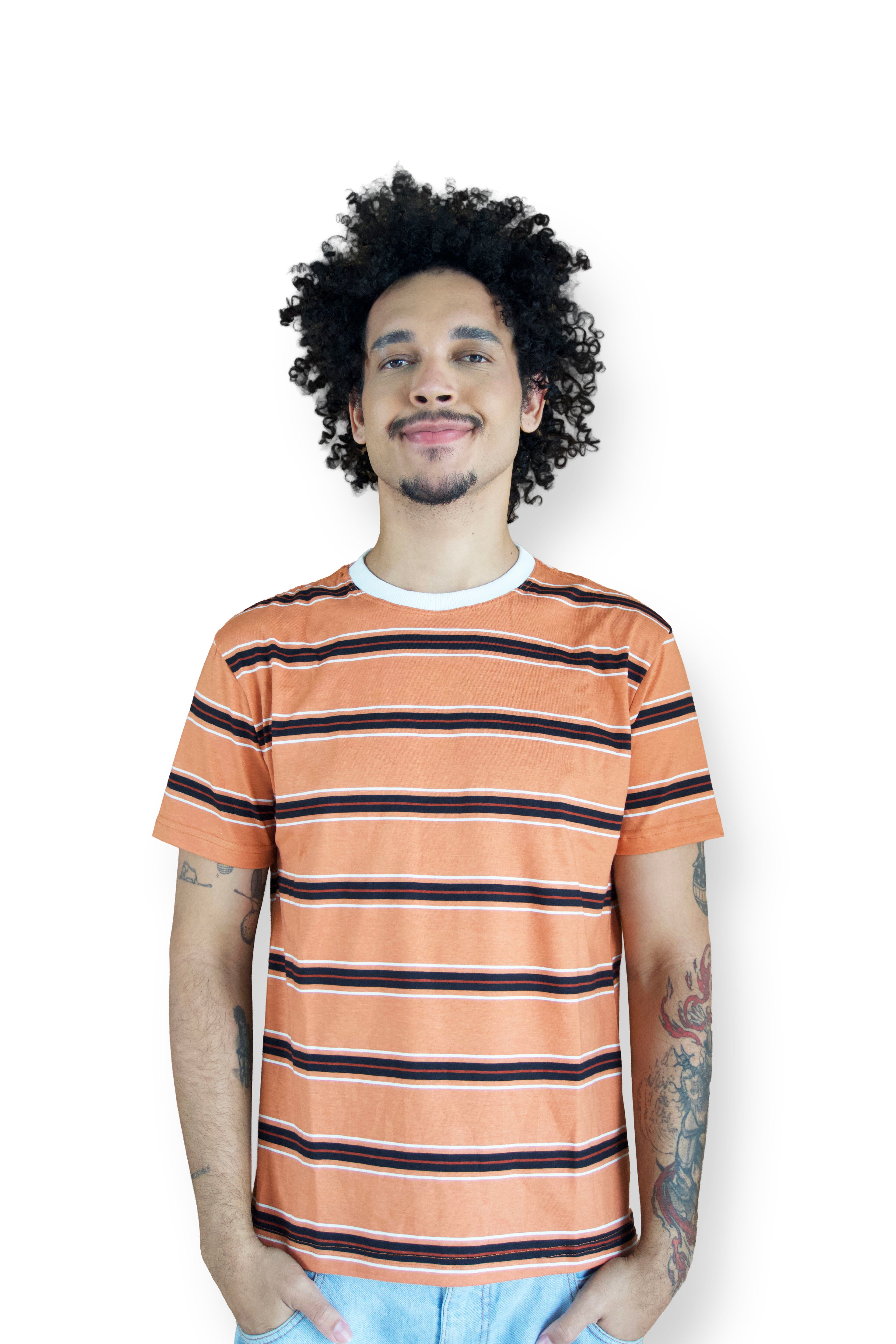 Camiseta Listrada Terracota