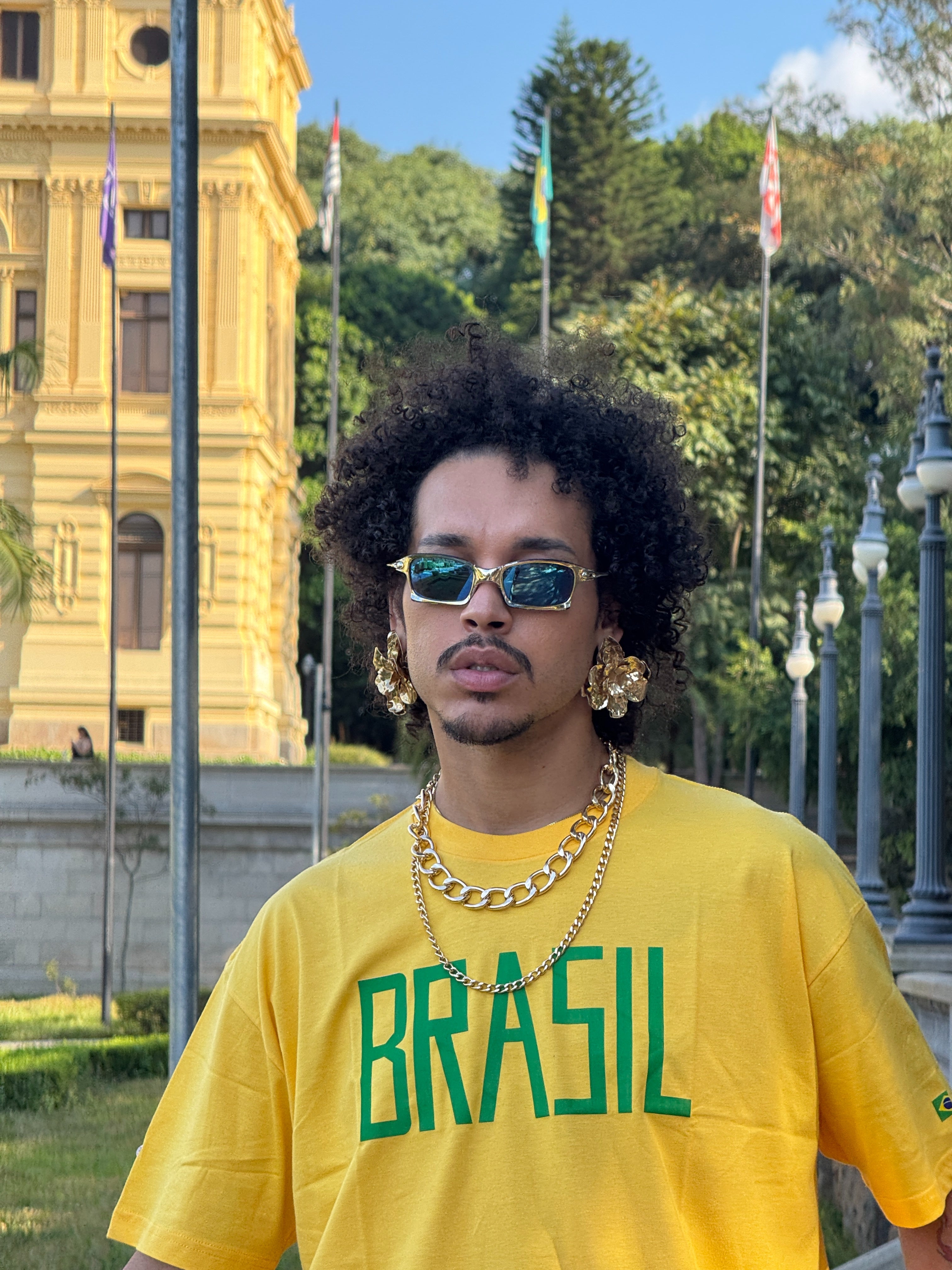 Camiseta Amarela Brasil com manga