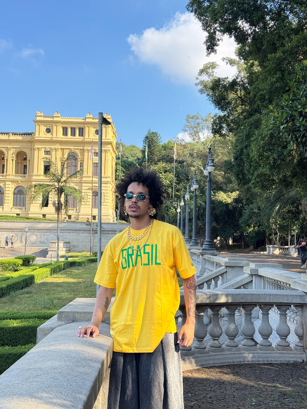 Camiseta Amarela Brasil com manga